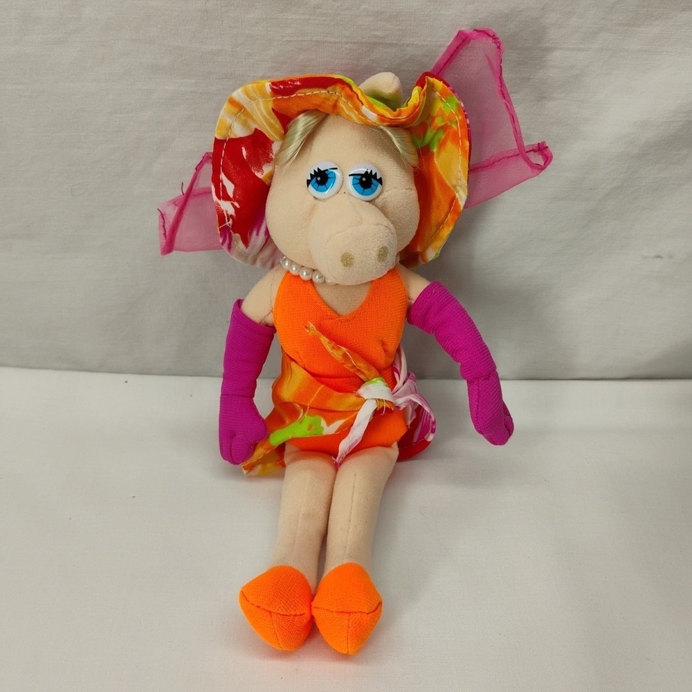 Vintage Nanco Miss Piggy Bathing Suit Plush 9" Doll Jim Hensen Muppets